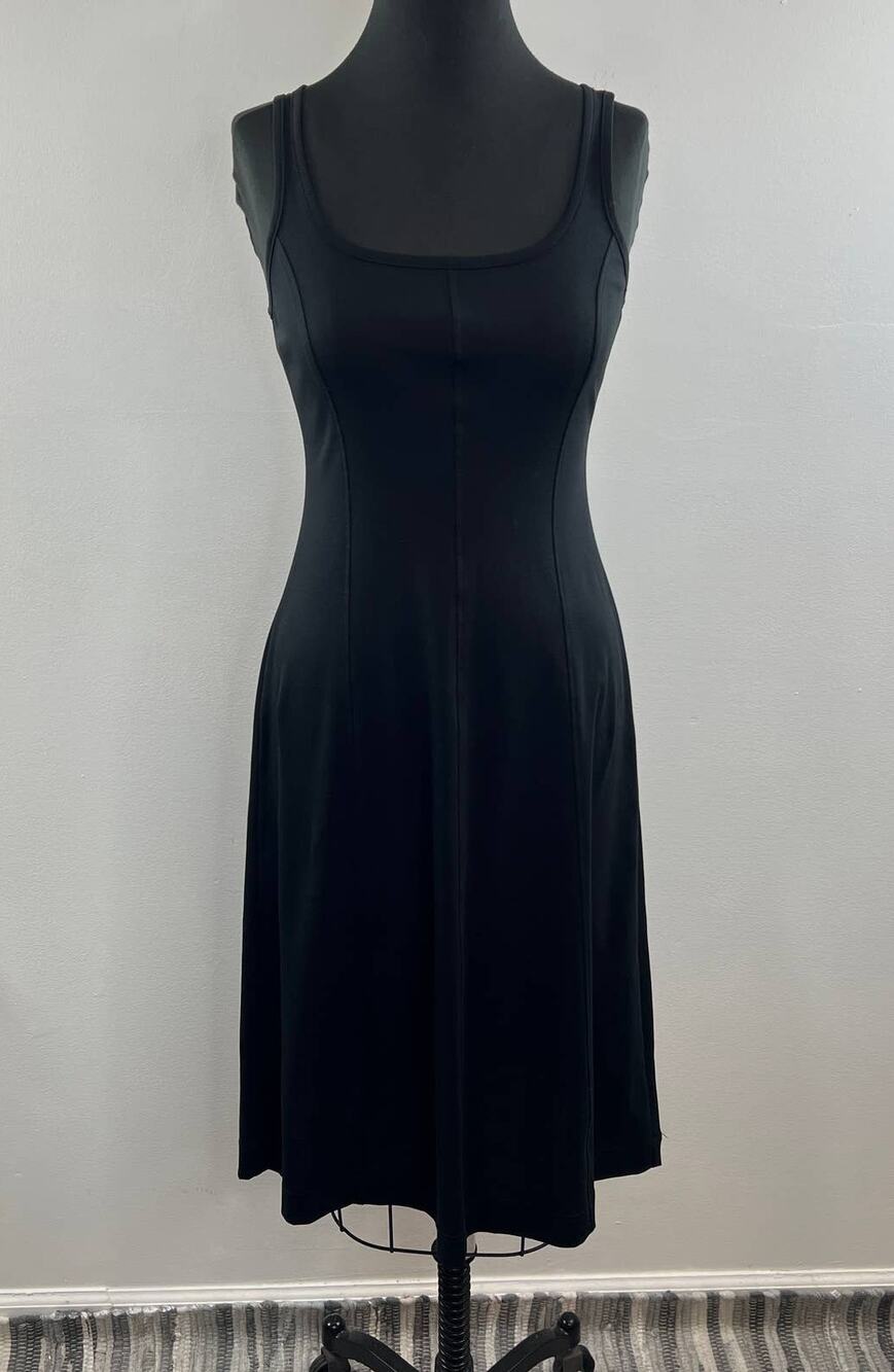 EVERLANE Black Luxe Cotton Seamed Sleeveless Tank Pullover Midi Dress Casual XS